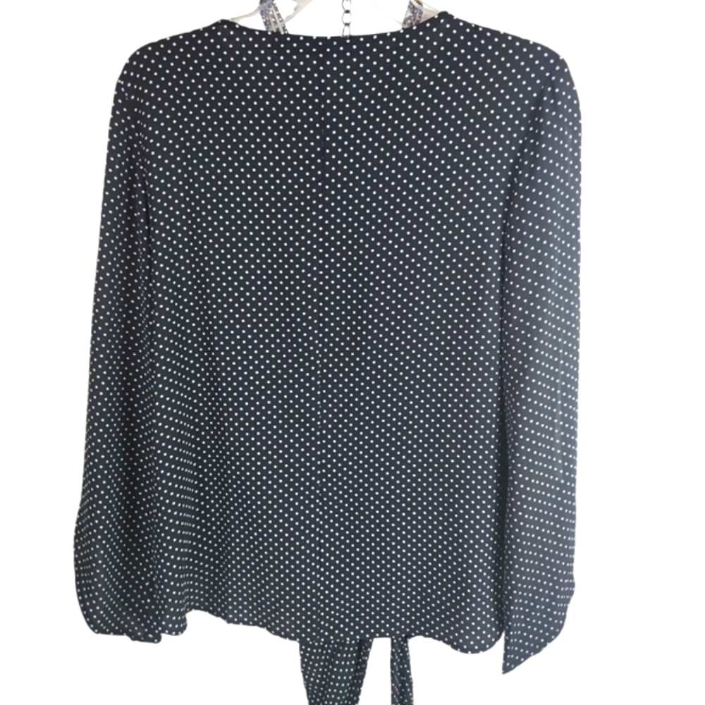 NWT, Nygard, Women's black top with white polka dots. Sz S/P - Picture 8 of 10